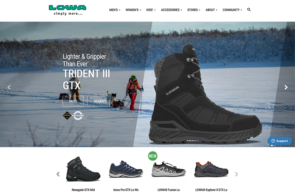 LOWA Boots Website