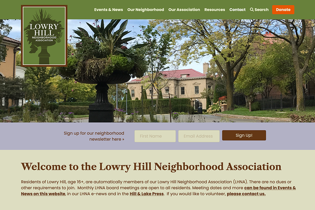 Lowry Hill Neighborhood Association Website